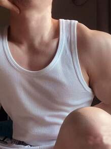 Men Tank Tops - 白色 - 查看 1