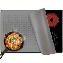 Tapete de Silicone Premium para Fogão Elétrico - 28x20 - Protetor Resistente ao Calor para Bancada de Cozinha, Previne Arranhões para Cooktops de Cerâmica e Vidro, com Opções de Cores Estilosas em Cinza/Preto. - Multicolorido - Visão 8