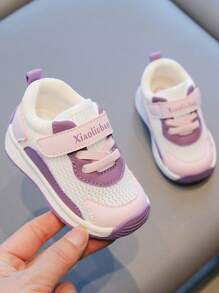 春/秋款透氣防滑幼兒運動鞋，針對1-3歲幼兒設計，男女皆宜，柔軟鞋底跑步鞋 - 粉色 - 查看 1