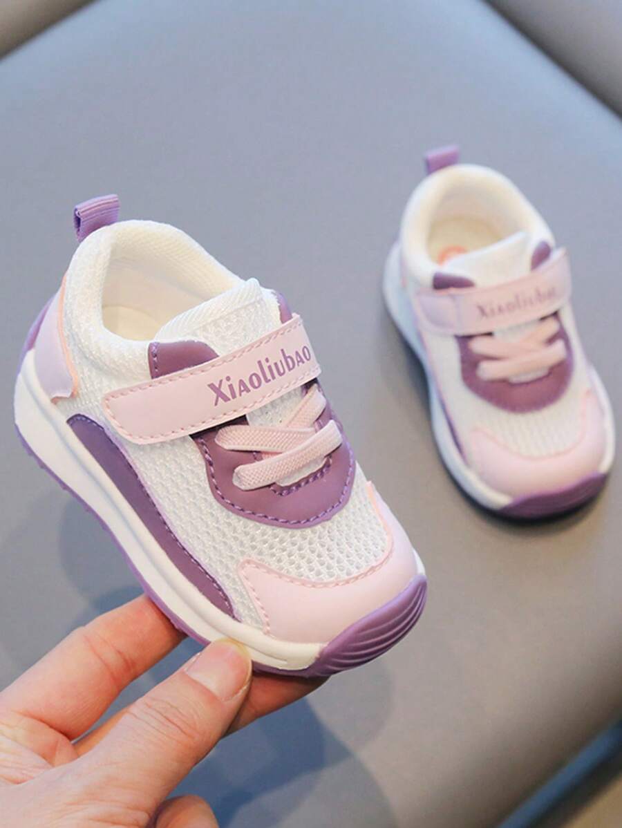 春/秋款透氣防滑幼兒運動鞋，針對1-3歲幼兒設計，男女皆宜，柔軟鞋底跑步鞋 - 粉色 - 查看 1