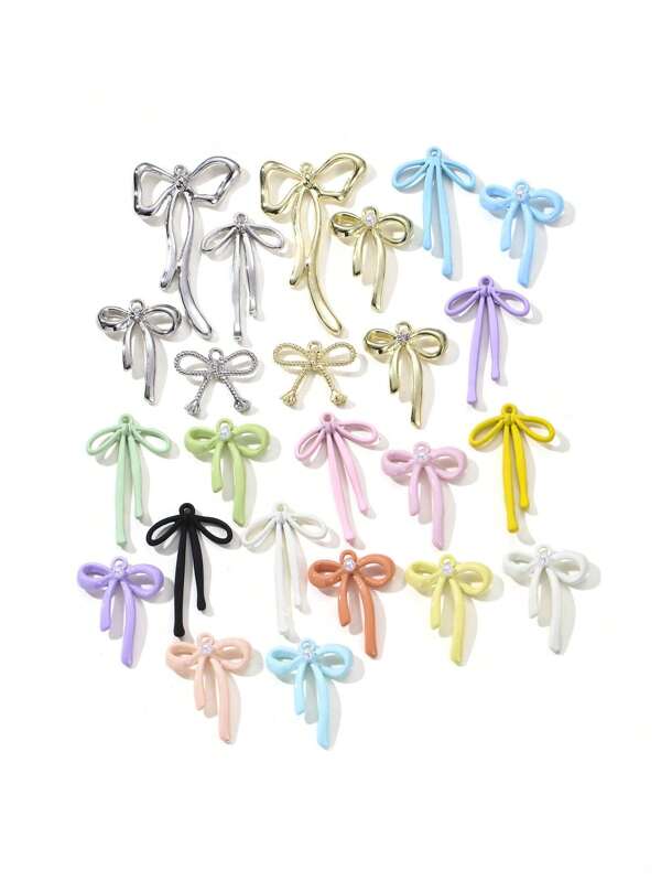 10/20 قطعة / عبوة من مجموعة متنوعة بشكل عشوائي من قلادة بألوان حلوى من السبائك المجوفة بشكل فراشة ورذاذ الطلاء مثالي لصنع الأقراط، والقلادات وأساور الهاتف المحمول للصنع DIY