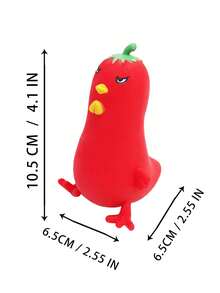 1 pieza de juguete antiestrés Mini Chili Chicken talla grande vendido para adolescentes - Rojo - Ver 3
