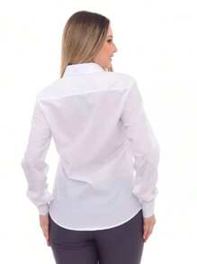 Women Blouses - 米色和白色 - 查看 6