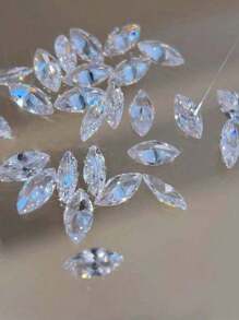 50 piezas de diamantes de imitación marquesa con base afilada para arte de uñas con fondo claro, hace usted mismo encantos de uñas, joyas de uñas, suministros de uñas decoración uñas