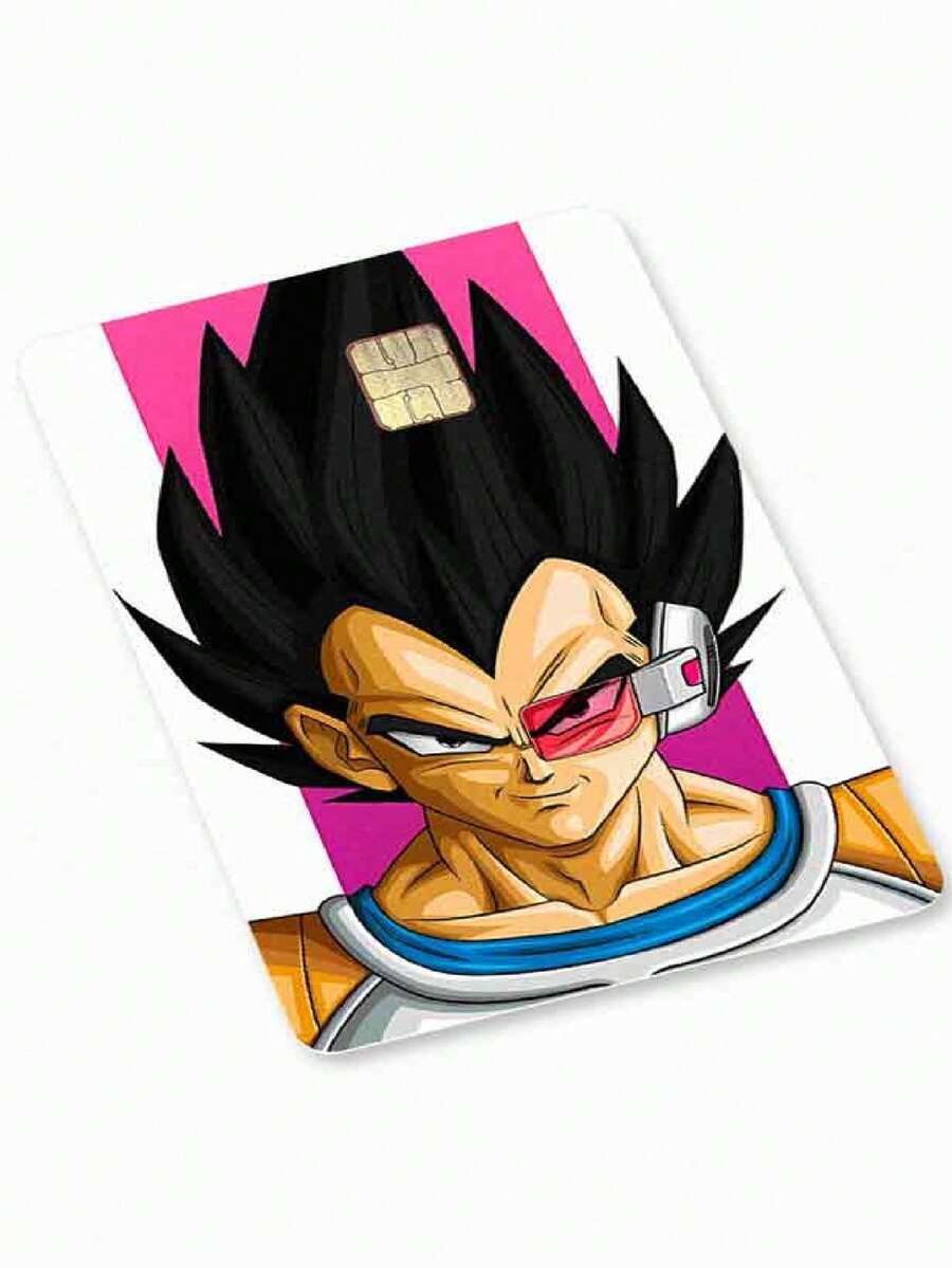 Sticker Para Tarjeta cara de Vegeta con rastreador dragon ball - Negro - Ver 1