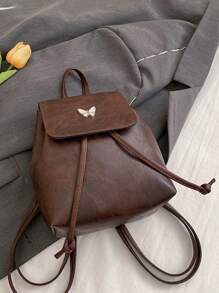 1 pieza Mochila minimalista de gran capacidad con estampado de mariposa para viaje, bolsa de hombro