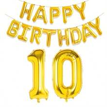 Golden Happy Birthday Digital Foil Balloon Adult Birthday Party Decoration Suitable For Men And Women Aged 10, 11, 12, 15, 18, 25, 30, 40, 50, And 60,Christmas - Gold - View 41