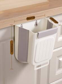 1pc Foldable Trash Can With Hanging Design For Kitchen, Bathroom And Car,Kitchen,Bathroom,Home,Household Supplies