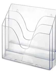 Suporte Organizador Multiuso Documentos Escritório - Triplo material escolar material escola papelaria - Transparente - Visão 1
