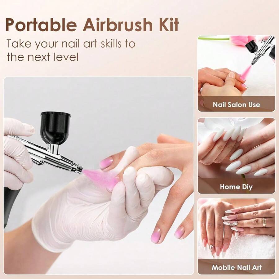 Air Compressor Kit Portable AirBrush Paint Spray Gun Art Airbrush