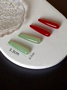 20pcs Fashionable Vintage Resin-Like Long Teardrop Beads With Pierced Holes DIY Earrings & Tassel Necklace Jewelry Accessories - Imitation Jade Teardrop Shaped Perforated Loose Beads - View 2