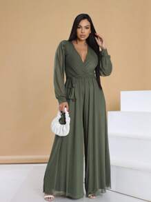 Women Jumpsuits - Olive Green - View 4