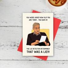 Lie Detector Determined That Was A Lie, Funny Birthday Card, Rude Card For Friend, Family, Funny Greeting Card For Him, Banter Birthday Gift For Her - Red - View 11