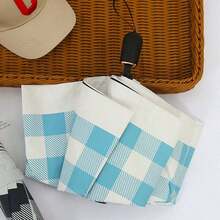 1pc 8-Rib Compact Folding Umbrella With UV Protection And High-End British Plaid Pattern, Suitable For Sunny And Rainy Days - Multicolor - View 5