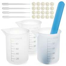 DIY Resin Mixing Kit Including Silicone Resin Measuring Cup, Mixing Cup, Silicone Mixing Stick, Epoxy Resin, Mold, Jewelry Making, Waxing, Easy To Clean