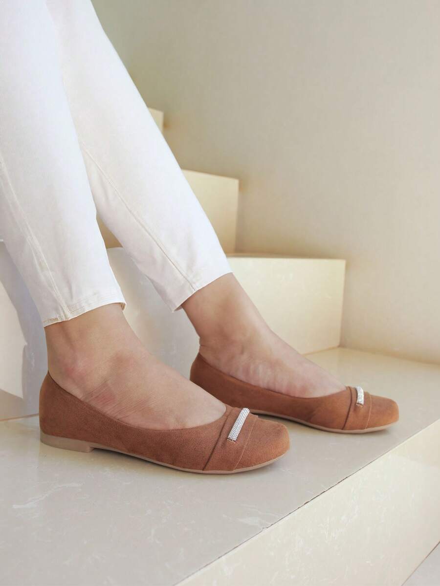 Women Flats - 駝色 - 查看 1