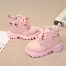 British Style  Boots For Infant Girls, Spring/Autumn Toddler Girls' Leather Shoes, Children's Walking Shoes