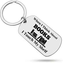 1 llavero de acero inoxidable, Regalo para amantes de la lectura, Regalo para los amantes de los libros y Accesorios de clubes de lectura - Plateado - Ver 7