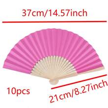 10入組空白白色紙扇，可DIY繪畫和手工藝制作，多彩折疊扇避暑工具 - 彩色 - 查看 17