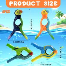 4入組沙灘毛巾夾大型沙灘衣架塑料毛巾夾洗衣夾沙灘毛巾夾泳池毛巾夾塑料衣架用於日光浴躺椅、泳池椅 - 彩色 - 查看 2