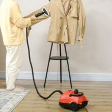 HOMCOM Limpiador a Vapor Portátil Deposito 1,2 L Vaporeta Multiusos Autonomía con Accesorios para Tapicería Sofá Baño Coche 34x25x23,5 cm Rojo - Rojo - Ver 1