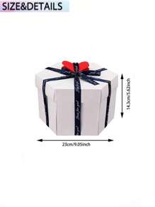 1 Pieza - Caja De Regalo Sorpresa Halloween Fiesta Caja De Embalaje De Regalo Negro Rojo Y Blanco. Temporada De Bodas, Caja De Embalaje De Regalo Sorpresa De Fiesta De Navidad. Caja De Regalo Diy Con 6 Caras Explosivas, Caja De Fotos Hecha A Mano Para Armar. Adecuado Para Regalos De Cumpleaños, Aniversarios, Día De San Valentín - Negro - Ver 9