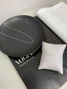 Kit Colar+Pulseira de bola Tifanny delicado banhado a ouro 18K a prata 925