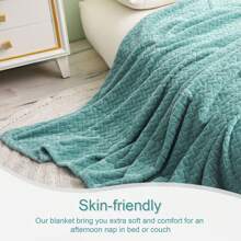Soft Cozy 3D Decorative Jacquard Flannel Blankets, Lightweight Fuzzy Plush Warm Throws For All Seasons