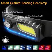 Đèn pha sạc di động với các nguồn nhiều ánh sáng màu trắng, xanh lam và đỏ, Đèn pha cảm biến cử chỉ thông minh có độ bền cao Lumen cao, lý tưởng cho hoạt động ngoài trời, chạy ban đêm, cắm trại, săn bắn và câu cá - màu đen - Xem 7