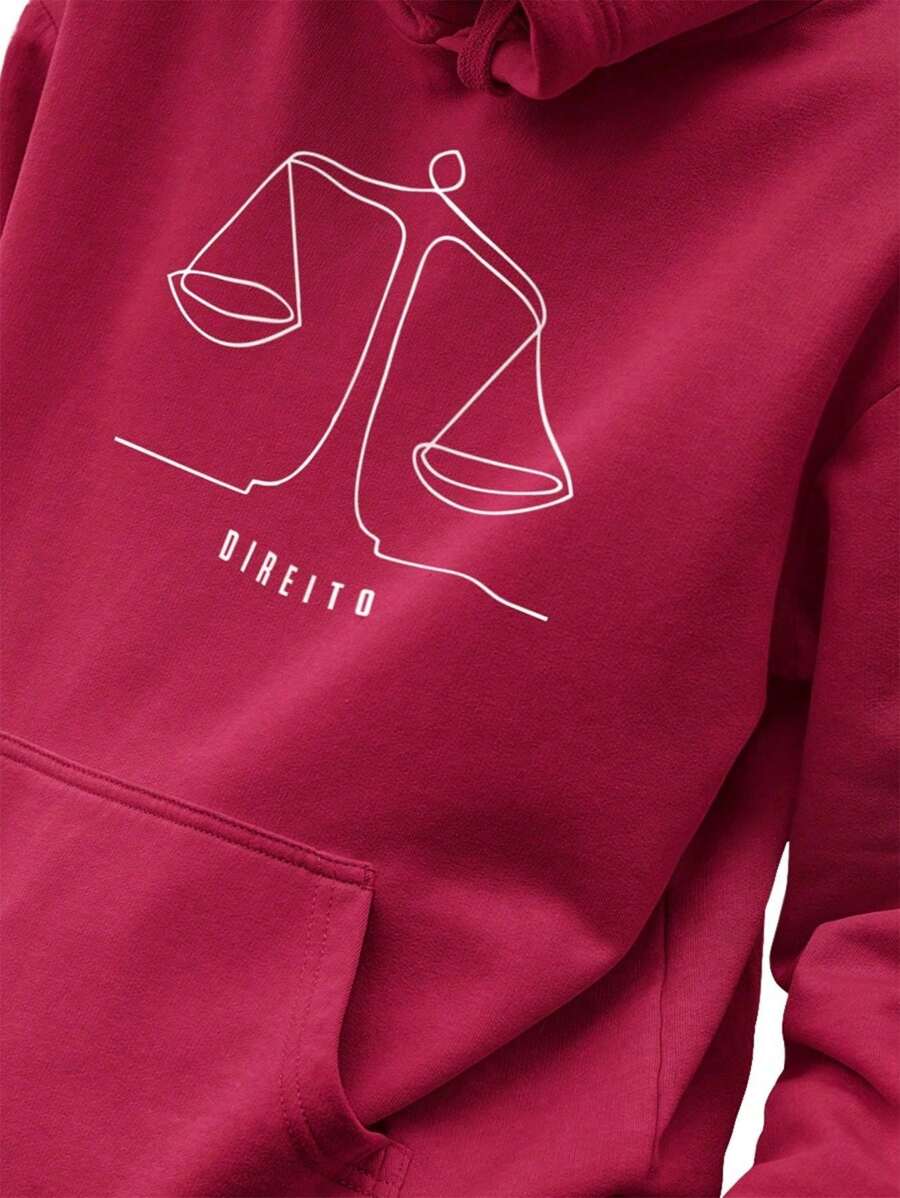 Men Hoodies - Màu Đỏ Sâu - Xem 1
