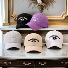 1 Miếng Mới Ngoài trời Nơ Thêu Mũ bóng chày Của phụ nữ Giải trí Toàn trận mặt trời Kính che mặt Mềm mại Áo Thể thao Mũ - trắng - Xem 2