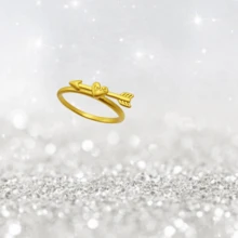 2 cái/bộ Bộ hai vòng mũi tên trái tim sáng bóng, thích hợp để mặc hàng ngày, tiệc tùng, kỳ nghỉ và đám cưới - Vàng - Xem 14