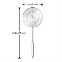 Cucharón colador de araña de acero inoxidable sólido 304, para cocinar y freír, utensilio de cocina, cuchara de filtro de alambre para fideos - Plateado - Ver 9