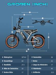 RCB RK29 Electric Bicycle Mountain E-Bike, 250W Strong Horsepower, Removable Battery, 7 Speed, 20 Inch Mountain E-Bike For Adults, Max Speed 25km/H, Shock Absorbing Seat, Multiple Mode Options - 灰色 - 查看 6
