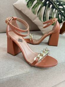 Women Heeled Sandals - 駝色 - 查看 3