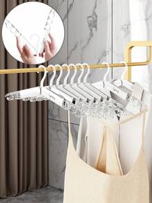 1入摺疊式旅行衣架，搭配夾子便攜式魔術衣架，適用於戶外露營，襪子和內衣 - 灰色 - 查看 5