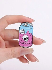 1 pieza Broche de Pin con diseño de esqueleto y frase de té de ansiedad, regalo para amantes del té, adecuado para uso diario de hombres, San Valentín, mamá, madre, Día de la Madre