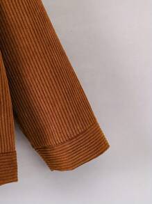 Young Boy Fashionable Corduroy Patchwork Fleece Collar Outerwear Jacket, Lightweight Spring/Autumn