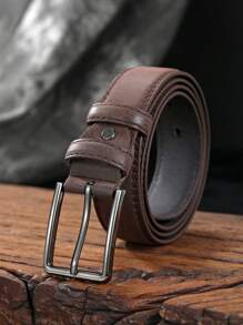 1pc Simple Rectangular Buckle PU Belt For Youth Men's Casual Pants Decoration Summer, School Casual, Business, Boyfriend Husband Father Dad Men Gift, Daily Wear, Fashion, Teen, Outdoor, Vacation, Athletic, Travel, Street, Boho, Vintage Fall, Autumn, Halloween Autumn-Winter Accessories,Suitable For Teens, Youth,Men,Casual, Outdoor, Athletic, Vacation, Graduation Gifts, Birthday, Daily Wear