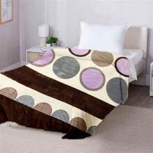 Cobertor matrimonial estampado. - Café - Ver 2