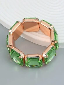 1 chiếc Vòng tay pha lê vuông sang trọng 23*23MM, dành cho ngày lễ và tiệc tùng - Màu Hồng Tươi - Xem 14