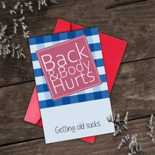 1 张“背部和身体疼痛变老糟透了”趣味生日贺卡、创意贺卡、适合父母、亲戚、兄弟姐妹、同事、丈夫和妻子的独特礼物