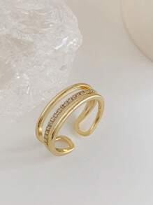 1PC Small Fresh Double Ring Women's Simple Personality Flower Ring Women's Open Ring Jewelry Elegant Halloween