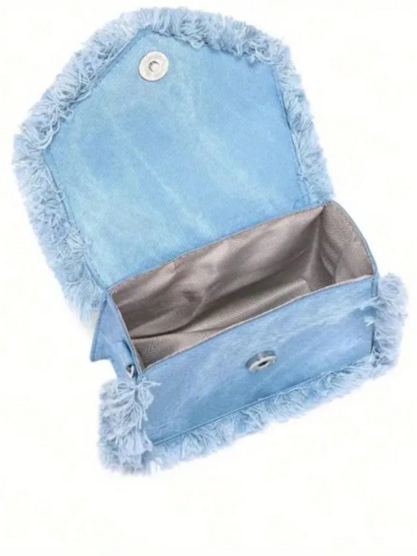 حقيبة كتف عصرية بسلسلة مزينة بتصميم رديء اللون بأس...