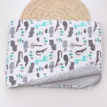 1 chiếc chăn quấn trẻ sơ sinh in hình động vật, nhiều mùa, chống gió, tình yêu Valentine - động vật màu xám - Xem 2