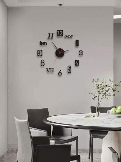 1set Creative Acrylic Large Diy Digital Clock, Black, Study, Living Room ation,Home ,Room Birthday Graduation Klok Wand Bedroom Dormitory Back To School view 7