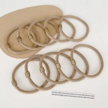 10pcs Women Colorful High Ponytail Elastic Hair Ties Resistant Bands For Dating, Commuting, Sports, Vacation, Beach Ponytail Holders Hair Elastics Hair Rubber Bands Scrunchies Hair Rope, Hair Bobbles ,Gym Sport Outfit