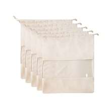 Suede Dust Proof Bag, Transparent Storage Bag, Luxury Handbag Protection Bag With Drawstring Closure For Women