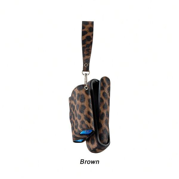 3-in-1 Lederhülle + Seitenabdeckung für IQOS ILUMA Aufbewahrungsboxen, Zigarettenhalter-Tasche, Schutzzubehör, Leopardenmuster, Raucherutensilien