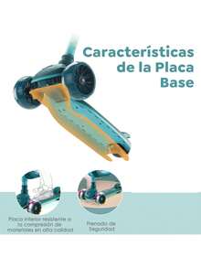 1 Pz Monopatín Scooter Patín Del Diablo Rosa Flechas Con Luz Y Sonido Ajustable Cómodo 3 Ruedas Plegable Desmontable Plataforma Antideslizante Dirección Con Gravedad - Rosa - Ver 10